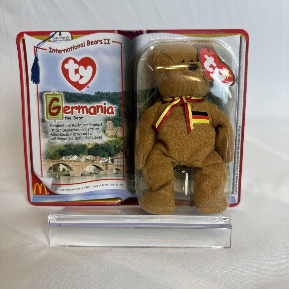 Germania the BEAR Ty Teenie Beanie Baby Mcdonalds RARE International Bears II